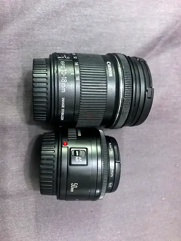 Canon EF-S 10-18mm f/4.5-5.6 IS STM Wide Angle Lens + canon 50mm 1.8 ef lens