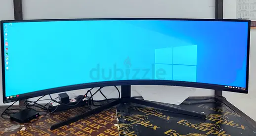 The Samsung Odyssey G9 49-inch curved QLED gaming monitor, featuring a 32:9 as