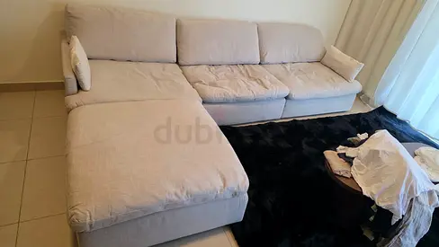 Swin Modular home center feather 🪶 filled sofa with footstool