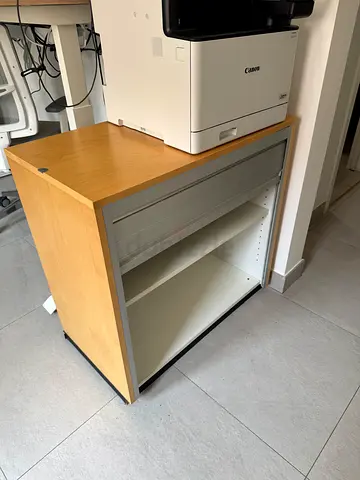 Ikea Wooden Office Storage Cabinet with Roller Shutter