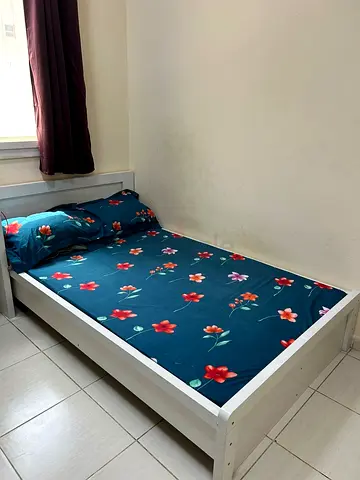Solid single bed frame with headboard  Mattress