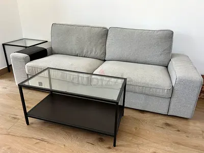 3 Seater Sofa Beige/Grey