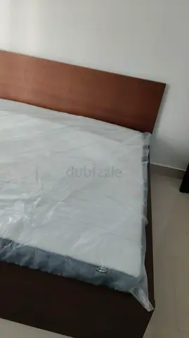 Ikea Malm Queen wooden bed frame with headboard - good condition