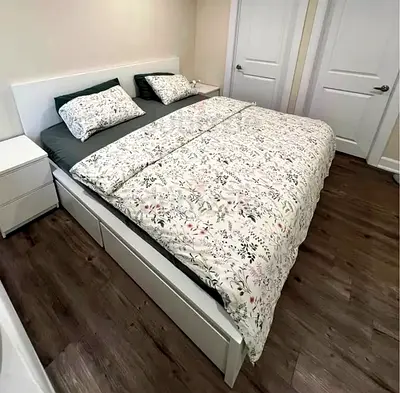 Ikea King size bed with mattress available in perfect condition