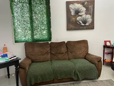 3-seater brown suede recliner sofa in good condition
