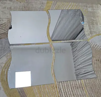 Set of 4 Decorative Wall Mirror Panels - Curved Design