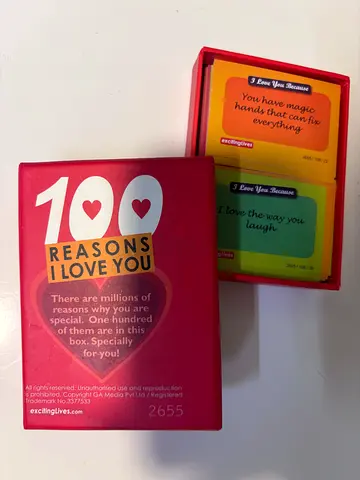 100 Reasons I Love You - Conversation/Thought Cards (Like New)