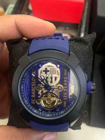 Jacob  Co FC Barcelona Themed Mens Mechanical Sport Watch with Blue Silicone Strap