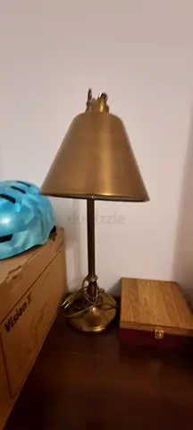 Brass Table Lamp with Cone Shade - Vintage Style