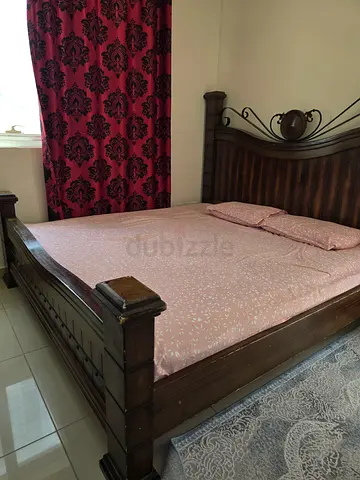 Solid Wooden Kings Bedframe with Headboard - Dark Finish