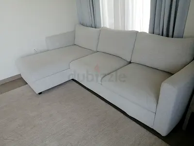 L-shape 3-seater fabric sofa with chaise