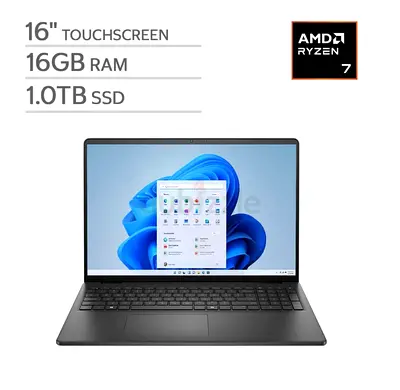 Brand New Dell 16 AMD Ryzen7 AI Processor Touch with 1TB SSD and 16 GB Ram with Dell offical Warrant