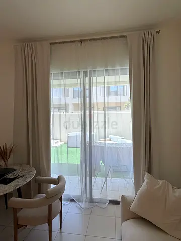 Curtains sheer + blackout beige