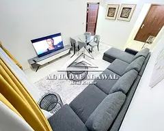 One bedroom and living room for monthly rent in Al Taawun area with free internet