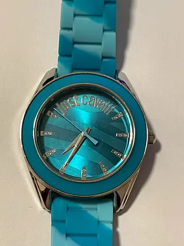 Blue Just Cavalli womens wristwatch with silicone strap