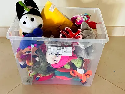 Large Box of Assorted Soft Plush Toys - Mixed Sizes