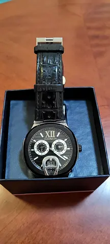 Mens black AIGNER chronograph wristwatch with genuine leather strap – used in very good condition.
