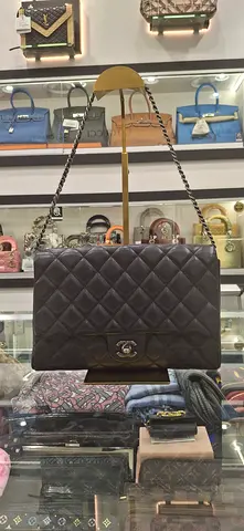 Classic Black Quilted Chain Strap Handbag