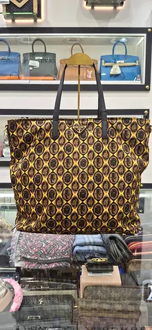 Prada Logo Print Tote Bag