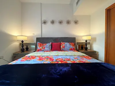 King size bed with 2 night stands and mattress