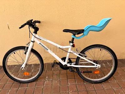 White Riverside Kids Bike with Rear Child Seat for 5 to 8 years old