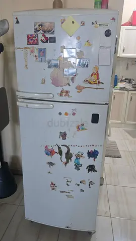 Used White Double-Door Refrigerator - Working, Some Cosmetic Marks