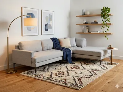 West elm andes light grey lshape sofa for sale