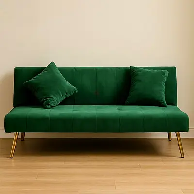 Sofa Bed 3 Seater – Green Convertible Sofa Bed for Small Spaces  Living Rooms IB-3SSBG