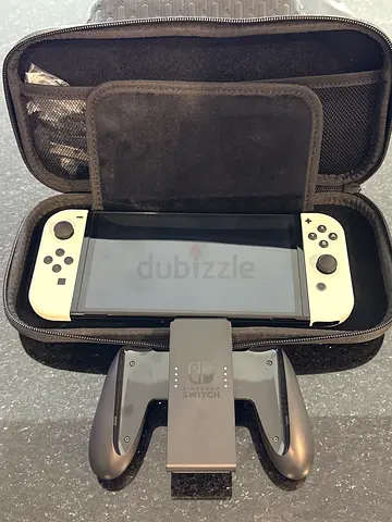 Nintendo Switch OLED (White Joy‑Con) with Carry Case and Grip