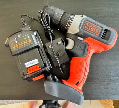 Black  Decker 18V Cordless Drill with Charger