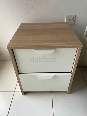 Small 2-Drawer Bedside Table / Nightstand in Light Oak