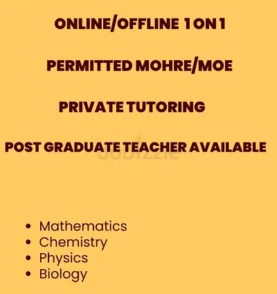 Permitted Private teacher available for Maths Science  1 on 1 on hourly basis