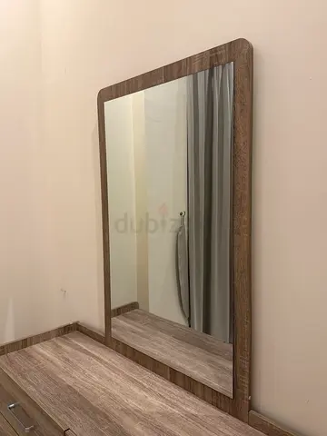 Large Wooden Dresser Mirror - Light Oak Finish