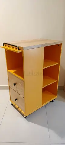 Mobile kitchen island, solid wood