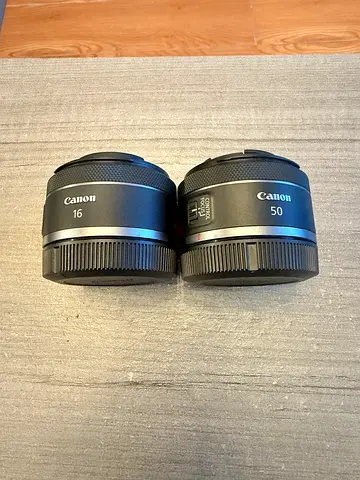 Two Canon RF 50mm and 16mm Lens Mount Adapters / Primes - Good Condition
