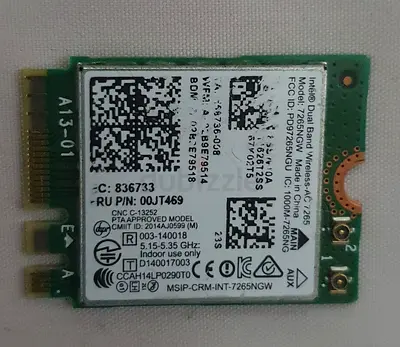 Intel Dual Band Wireless-AC 7265NGW Wi-Fi Card (m.2) - Used