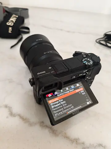 Sony a6500 mirrorless camera with lens and accessories