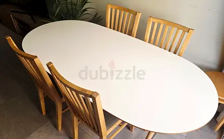 IKEA DALSHULT Table with BURGMUND Chairs x 4