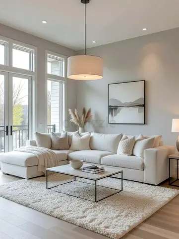 Modern White L-Shaped Sectional Sofa