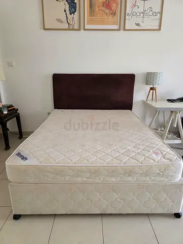 Queen size bed frame and silent night mattress