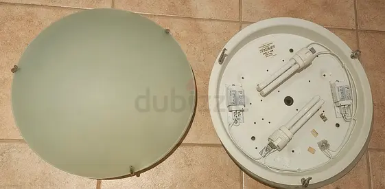 40cm Flush-Mount Ceiling Light with Frosted Glass Cover