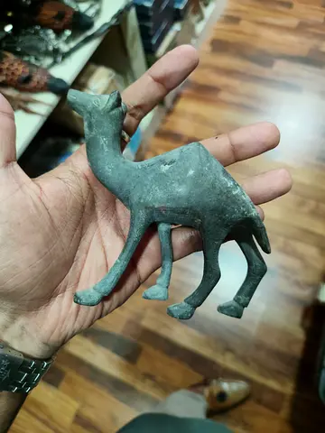 Small Antique Vintage Metal Camel Figurine - Handheld Collectible