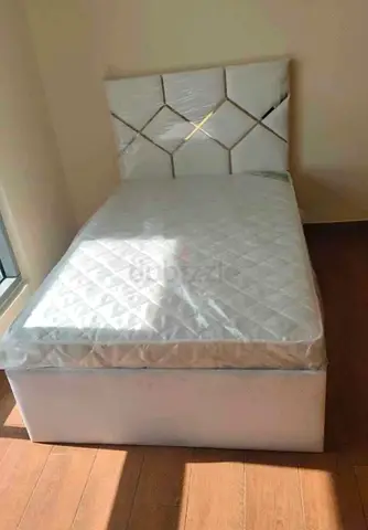 Brand New Double bed with mattress and upholstered