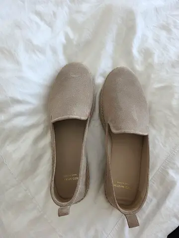 Beige Suede Slip-on Espadrilles - Size 45. Brand new Unworn