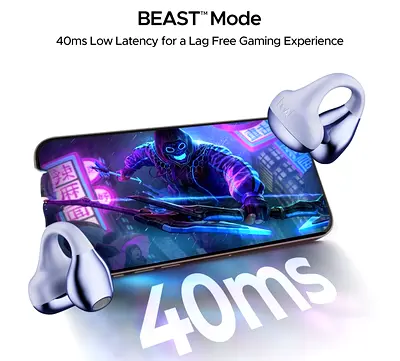 boAt Air Loop Clip on Wireless Gaming Headset with 40ms Low Latency BEAST Mode