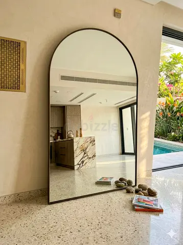 Large Arched Full-Length Mirror - Minimal Black Frame