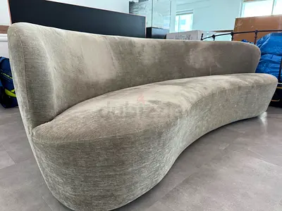 GUBI Stay Sofa, Danish Design, Fully Upholstered OVAL 240x95cm, Belsuede Col. 011 (27.300,- AED new)
