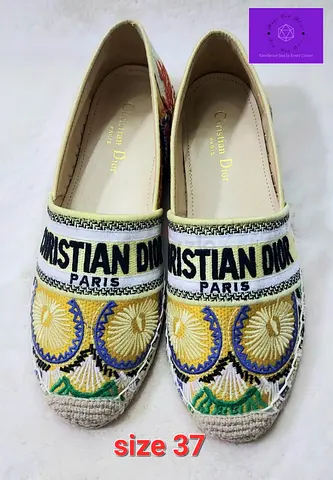 Christian Dior Paris Embroidered Espadrilles Size 37