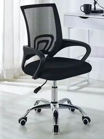 Black Mesh Ergonomic Office Chair with Wheels