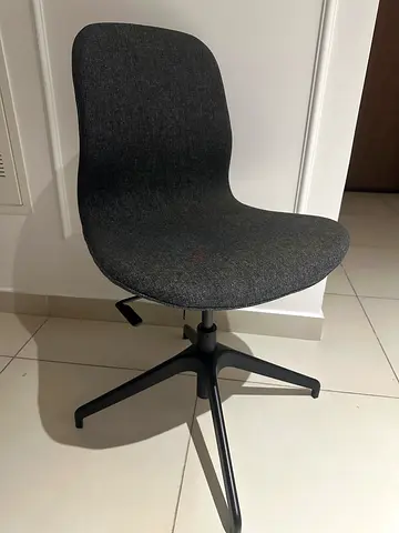 IKEA Grey Fabric Swivel Office Chair with Metal Base